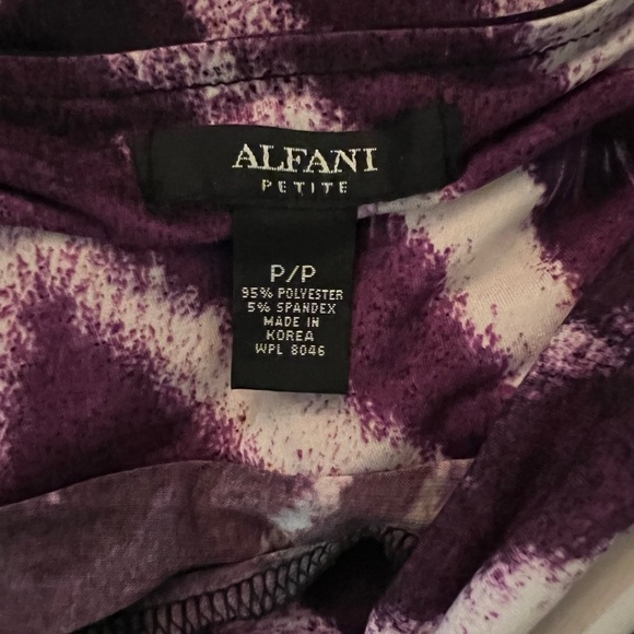 Alfani Purple & Black Print Top - Picture 2 of 5